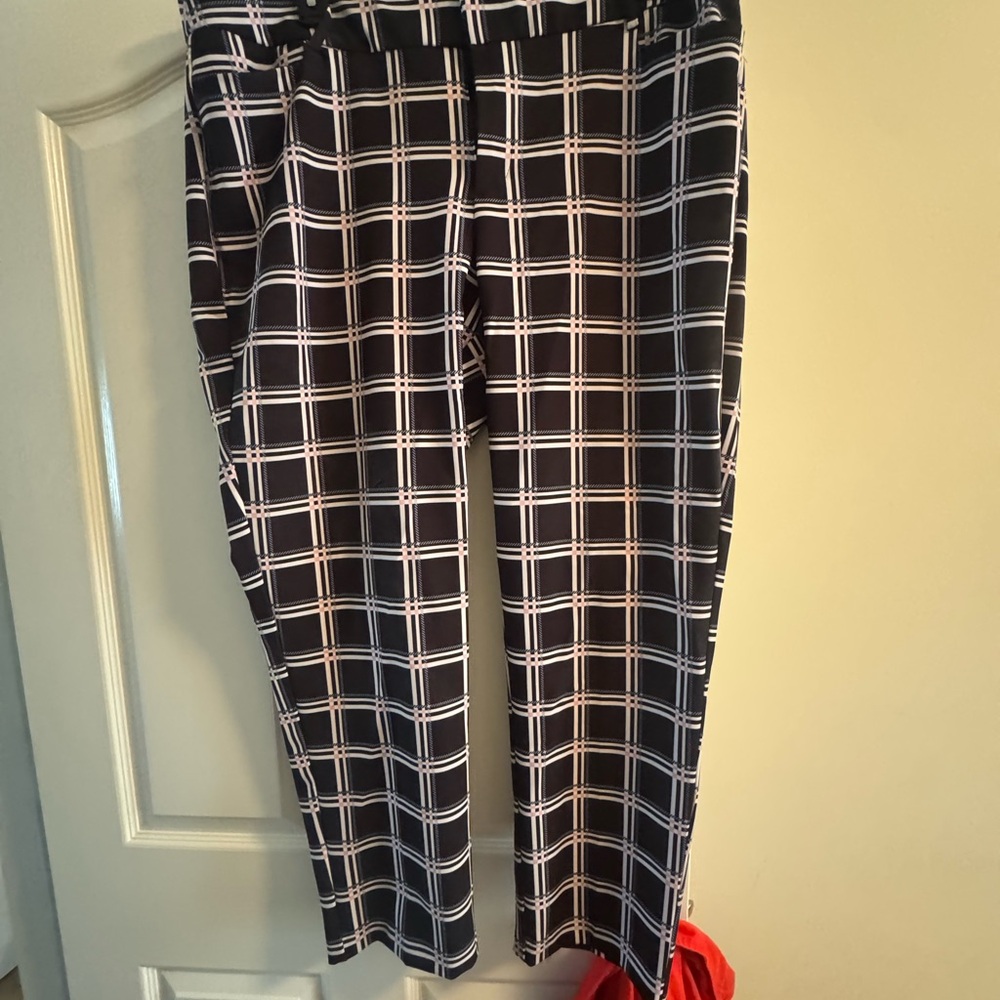 Eloquii Black and White Checkered Women’s Dress Pants - Picture 2 of 4